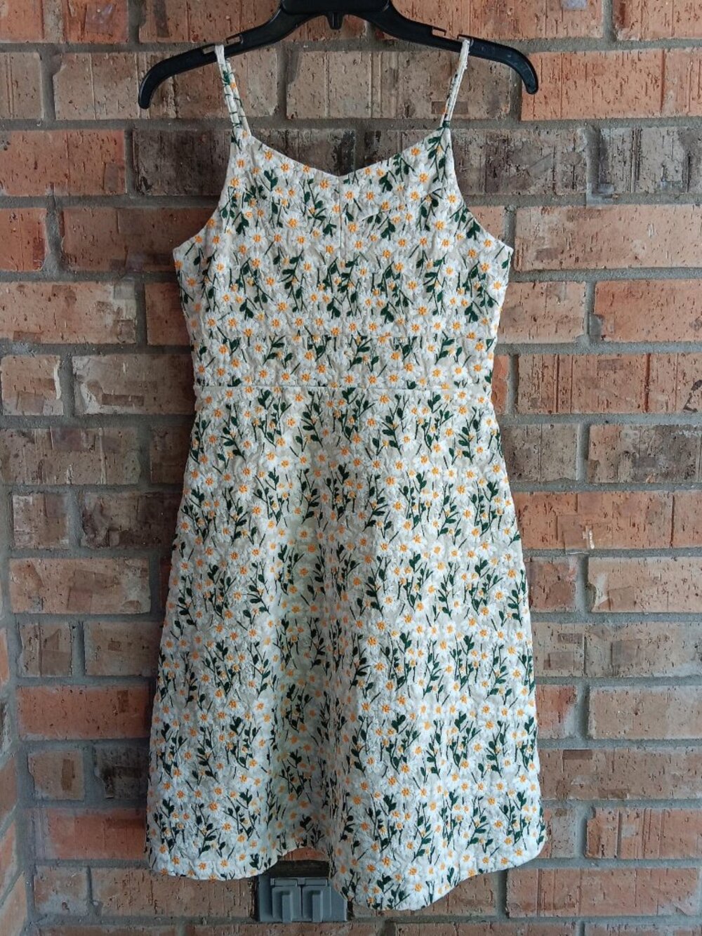 GB Girls Sleeveless Spaghetti Straps Floral Embroidered Midi Dress Lined Size 16